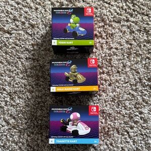 McDonaldxNintendo Mario Kart 8 Deluxe Yoshi, Gold Mario, and Toadette Figures